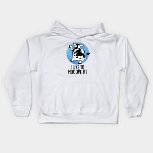 I Like To Moove It Cute Cow Pun Kids Hoodie